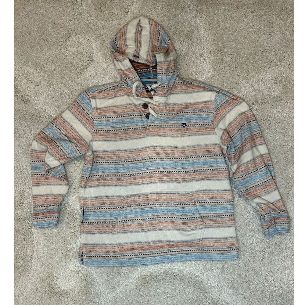 VISSLA Hoodie Men's XL Multicolor Descanso Knit Pullover Henley Surf Baja Cotton